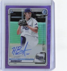 2020 Bowman Draft #CDA-HB Hunter Barnhart Chrome Autographs Purple #/250 - Picture 1 of 2