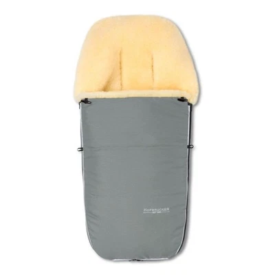 Sheepskin Footmuff for Strollers Natural Breathable Made in Germany Silver Grey - Image 1 of 4