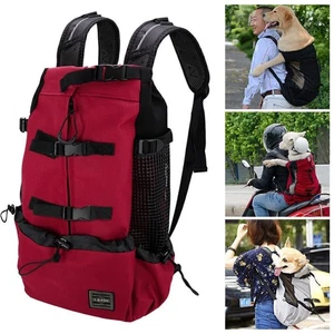 Large Pet Carrier Backpack for Hiking Bike Dog Outdoor Black Travel Bag M-XL - Picture 1 of 17