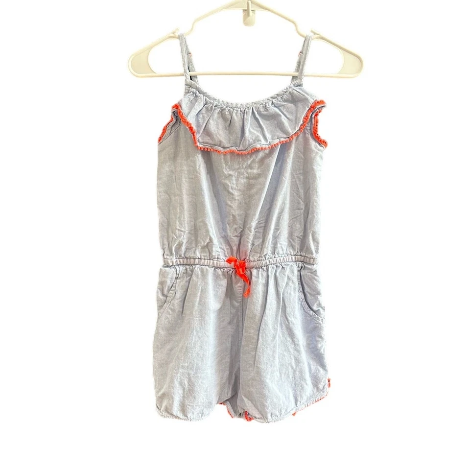 Boden Soft Blue Chambray Romper Stretchy Waist 100% Cotton Size 13-14Y 164cm - Image 1 of 4