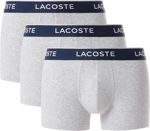Lacoste Men's 3 Pack Casual Trunks, Grey  XL Boxer Shorts  New Tatty Box - Picture 1 of 4