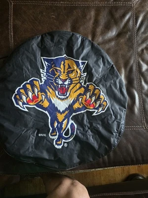 Florida Panthers NHL Black Vinyl Spare Tire Cover  -  25.5 x 25.5 x 6 - Image 1 of 4