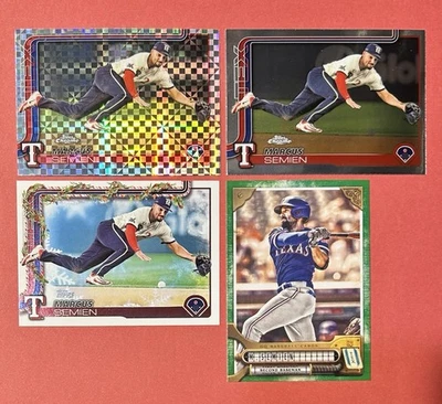 MARCUS SEMIEN 2025 Topps CHROME XFRACTOR +Base, Holiday, & 2022 Topps GQ GREEN - Image 1 of 2