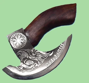Pizza Cutter Pizza Axe Kitchen Tool Handmade Carbon Steel Axe With Sheath# B-461 - Picture 1 of 9