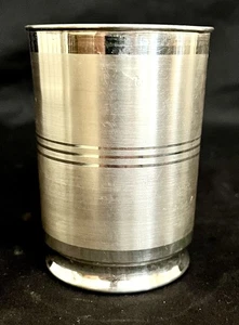 Vintage Feinsilber .999 Wasser Milch Glas Tasse Becher Babynahrung Esszimmer Flachmann Rein - Bild 1 von 9