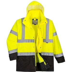 Portwest Hi Vis Men's 5 in 1 Executive Jacket Yellow/Navy Size Large New S768 - Picture 1 of 4