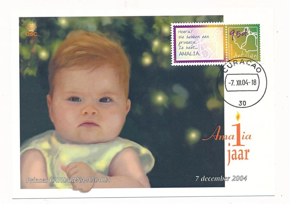 D434060 Antillas Neerlandesas Tarjeta Máxima Realeza Princesa Amalia Foto 1 de 1