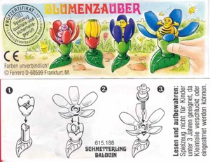 Ü-Ei Beipackzettel BPZ615188 Schmetterling Balduin a. d. Serie Blumenzauber 1998 - Bild 1 von 1