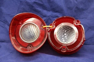 Set of 1972 Chevrolet Malibu Backup Light Lens With Chrome Ring 5964508 5964507 - Picture 1 of 11