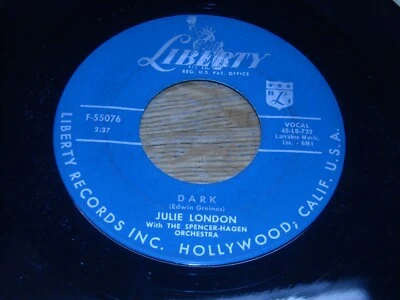 45 RPM,  JULIE LONDON.  DARK  /  IT HAD TO BE YOU.  VG++. Foto 1 de 2
