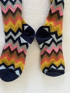 lands End colorful zig zag Tights Size 7-10 medium Cotton Blend - Picture 1 of 7