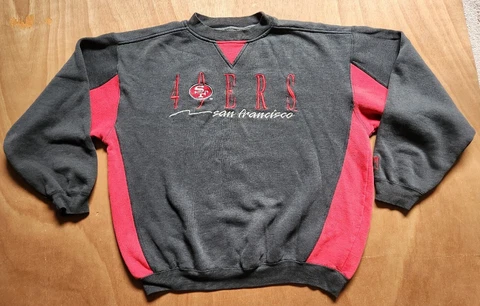 Vintage Logo 7 San Francisco 49ers Embroidered Sweater Men's Large Cover