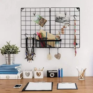 16x12" Wire Grid Panel 2 Pack Wall Grid Panels Board Photo Picture Display Panel - Picture 1 of 7