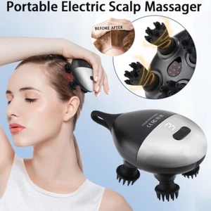 Electric Scalp Head Massager,Waterproof Massager with 4 Heads 160 Nodes for Hair - Picture 1 of 15
