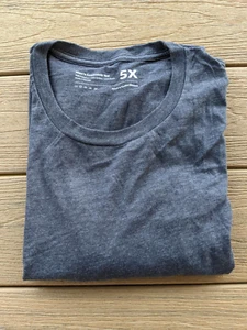 Black Apparel Cotton Bureau Tri-Blend Crewneck T-Shirt 5XL American Made Navy - Picture 1 of 4