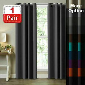 2X Blockout Curtains Blackout Window Curtain Draperies Pair Eyelet for Bedroom