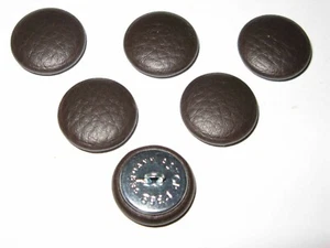 VERY DARK BROWN FAUX LEATHER BUTTONS - 23mm & 19MM UPHOLSTERY - CRAFT- B131 - Picture 1 of 3