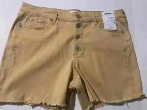 SONOMA Ladies 16 Cider Yellow Button Fly Stretch High Rise Shorts 5.5" Inseam NW - Picture 1 of 3