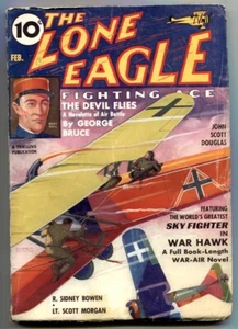 PULP: Lone Eagle Pulp February 1937- Devil Flies- Skyfighter War Hawk - Picture 1 of 1