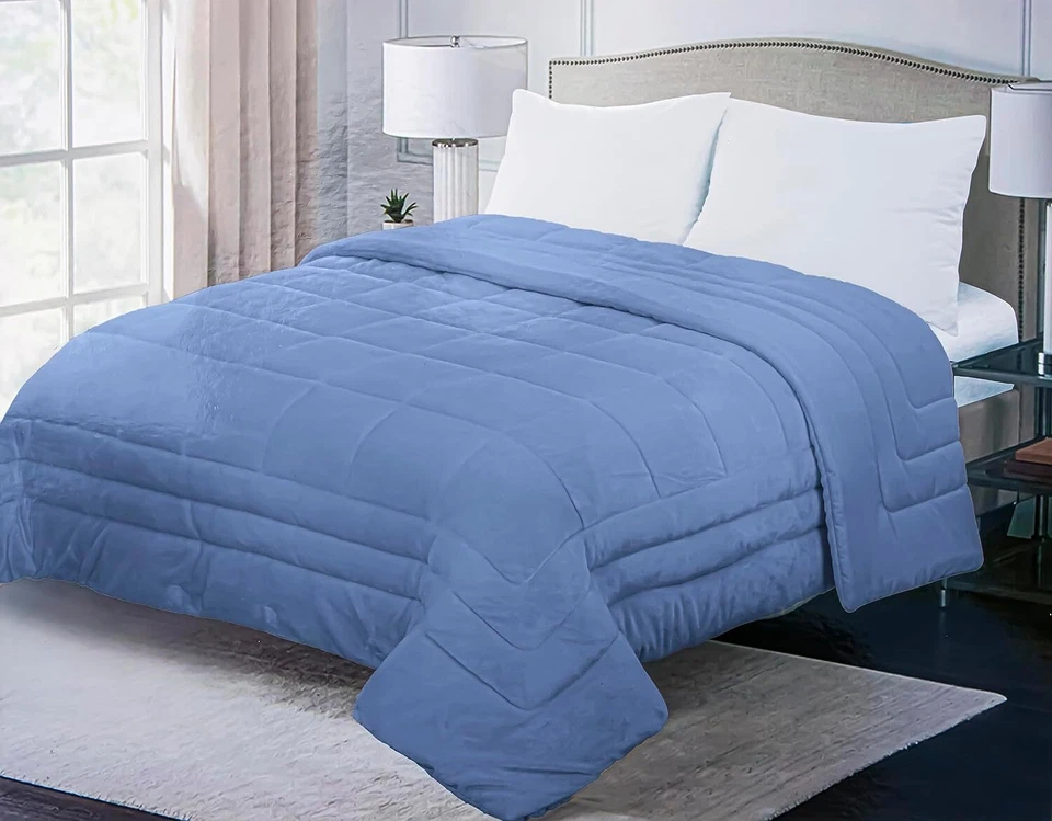 Piumone Trapunta Tinta Unita Calda Vellutata Cinigliata Morbida Qualità - Immagine 1 di 2