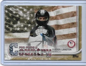 2018 TOPPS OLYMPICS STEVEN LANGTON PRIDE / COUNTRY GOLD CARD /25 ~ BOBSLED - Picture 1 of 2
