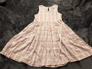 Vestido April Cornell Midi Rosa a Cuadros Talla 13/14 Nuevo con Etiquetas - Imagen 1 de 13