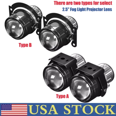 2X 2.5" Fog Light Bi-Xenon Projector Lens Hi/Lo H11 H9 H8 Retrofit Universal USA - Image 1 of 4