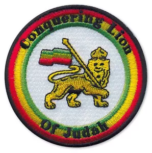 LION OF JUDAH AUFBÜGLER EMBROIDERY PATCH # 3 REGGAE RASTA 8cm BÜGELBILD FLICKEN - Picture 1 of 1