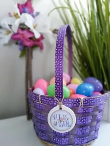 Easter He Is Risen Wooden Tags DIY Pkg 6 Easter basket Jesus Is Risen decoration - Picture 1 of 5
