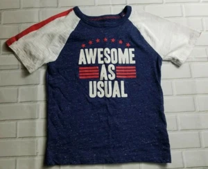 Oshkosh Bgosh Boy 6 Blue White Blend Short Sleeve Awesome Star Casual T Shirt - Picture 1 of 10