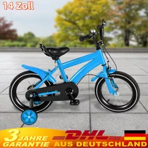 14 Zoll Kinderfahrrad mit Stützrädern für 3-4 Jahre Jungen Classic Bike Blau NEU - Bild 1 von 17
