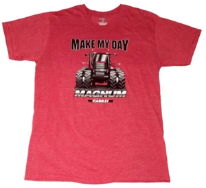 T-shirt uomo L MAKE MY DAY rosso Magnum misto cotone LKN spedizione gratuita - Foto 1 di 5