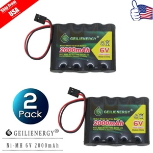 GeiLienergy 6V 2000mAh Flat Receiver RX NiMH Batteries Pack Ship From USA 2PCS - Picture 1 of 8