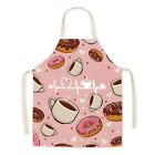 Coffee Donut Kitchen Cooking Apron Sleeveless Cotton Linen Pinafore Accessories