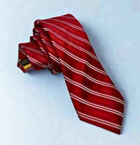 Donald J Trump Signature Collection Silk Tie Red Striped Gold Bar - Picture 1 of 15