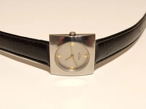 RETRO BEAUTIFUL SQUARE 5BAR ALL TITANIUM QUARTZ LADIES WATCH "BOCCIA" - Picture 1 of 9