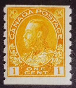 Stamps Canada Mint: Admiral #126 1c orange yellow coil perf. 8 horiz. Fine MLH - Picture 1 of 1