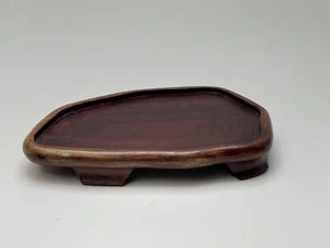 Chinese Teak or Rosewood Stand for Sculpture or Plant Bonsai 8.5 Wide Carved - Picture 1 of 8
