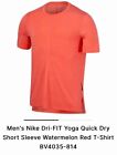 Nike Yoga Dri-FIT Sz Large Short-Sleeve Top / Amber BV4034-815 Men's New