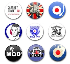 25mm 1" BUTTON BADGES x9 MOD - Foto 1 di 1