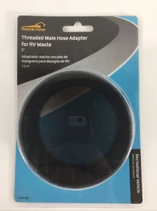 3" Black Plastic Sewer Waste Male Thread to Hose Adapter for RV 3 in. Dia. - Picture 1 of 4