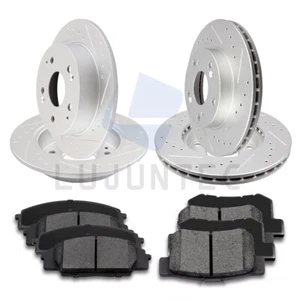 Front Rear Brake Rotors and Ceramic Pad Kit For Acura RSX 2002-2006 Drill Slot - Picture 1 of 12