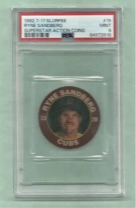 PSA 9 NEUWERTIG RYNE SANDBERG 1992 7-11 SLURPEE MÜNZE #15 - Bild 1 von 1