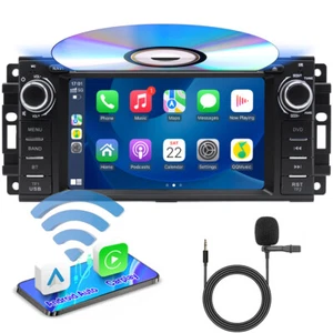 6.2" Car Stereo Radio Fr Jeep Wrangler Chrysler Dodge Ram CarPlay GPS DVD Player - Picture 1 of 13