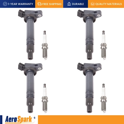 Juego de 4 bobinas de encendido y bujías de platino para 06-15 Lexus IS250 2,5 L UF507 Foto 1 de 4
