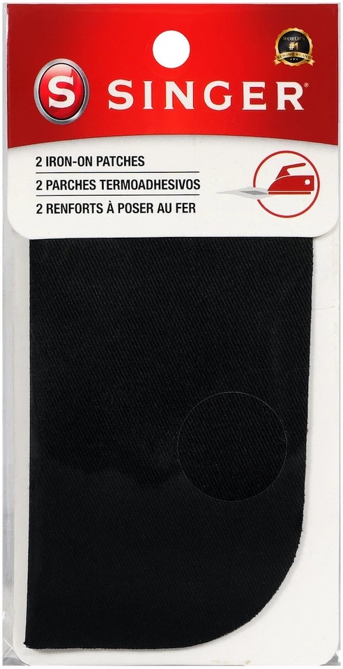 Singer Notions 00065 Iron-On Patches 5"X5" 2/Pkg-Black (6Pk) - Image 1 of 1