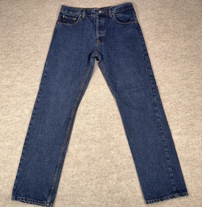 Jeans vintage Levis 501 gamba dritta bottoni fly jeans uomo *34x31* blu made in USA anni 90 - Foto 1 di 19