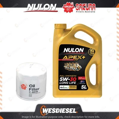 Sakura Oil Filter 5L APX5W30D1 Eng. Oil for Nissan Almera Juke Micra Pulsar - image 1 of 2