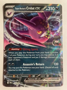 2025 Pokemon Team Rocket’s Crobat Ex 122/182 Holo- Destined Rivals - Picture 1 of 3