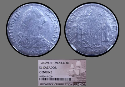 1783MO FF Mexico 8 Reales El Cazador Shipwreck Coin NGC Graded AMAZING #009 - Image 1 of 3
